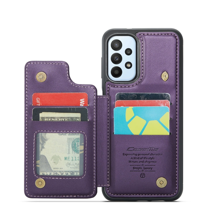 For Samsung Galaxy A23 CaseMe C22 Card Slots Holder RFID Anti-theft Phone Case(Purple) - Galaxy Phone Cases by CaseMe | Online Shopping UK | buy2fix