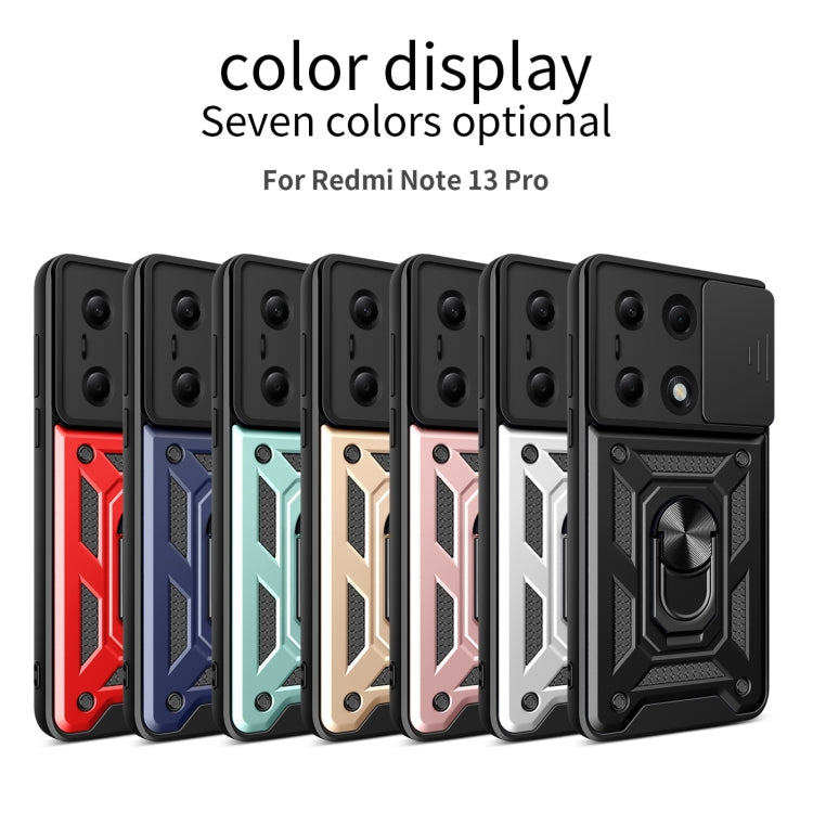 For Xiaomi Redmi Note 13 Pro 4G Global Sliding Camera Cover Design TPU Hybrid PC Phone Case(Black) - Note 13 Pro Cases by buy2fix | Online Shopping UK | buy2fix