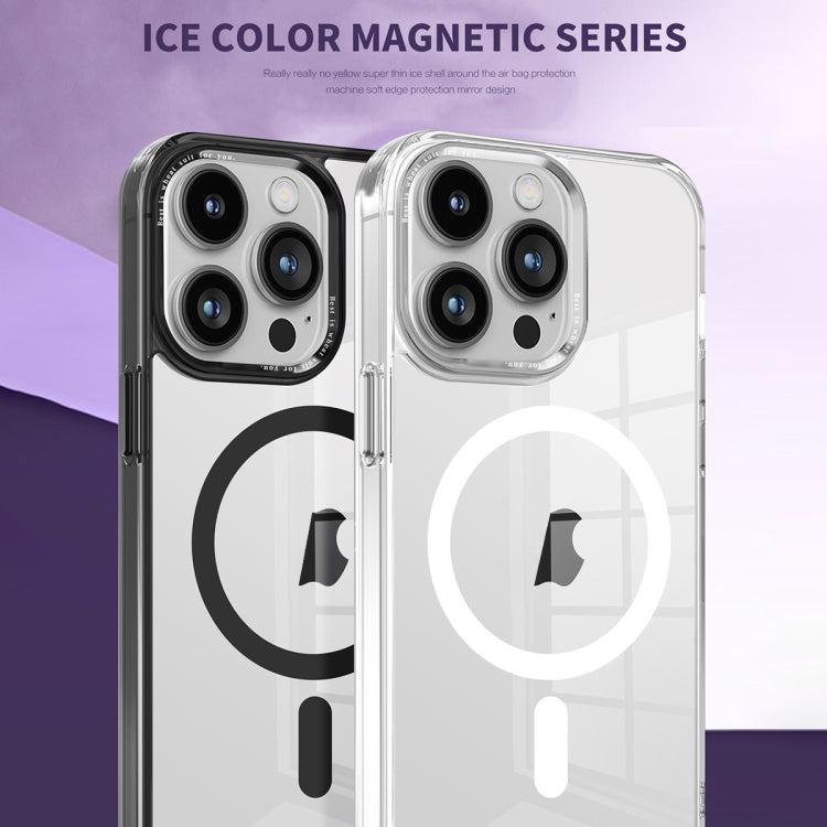 For iPhone 12 Pro Ice Color Magnetic Series PC + Acrylic Magsafe Phone Case(Black) - iPhone 12 / 12 Pro Cases by buy2fix | Online Shopping UK | buy2fix