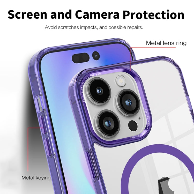 For iPhone 13 Pro Max Ice Color Magnetic Series PC + Acrylic Magsafe Phone Case(Purple) - iPhone 13 Pro Max Cases by buy2fix | Online Shopping UK | buy2fix