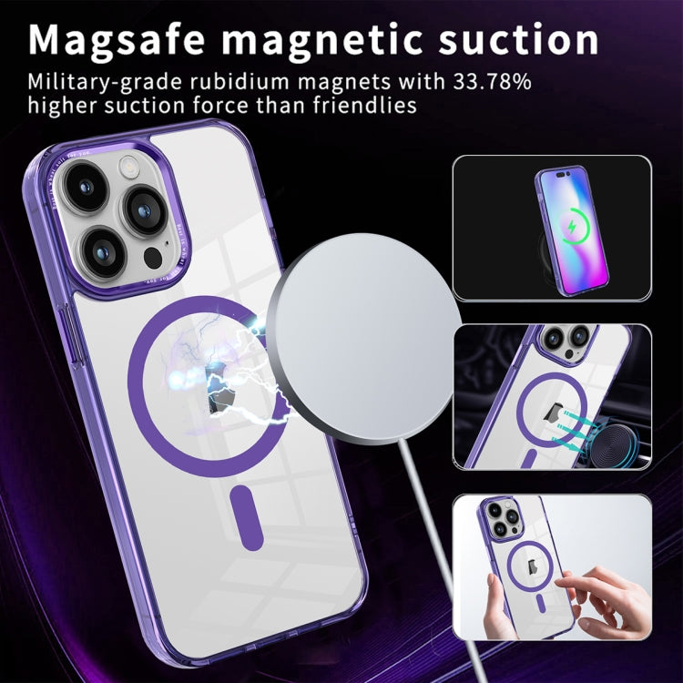 For iPhone 12 Pro Max Ice Color Magnetic Series PC + Acrylic Magsafe Phone Case(Purple) - iPhone 12 Pro Max Cases by buy2fix | Online Shopping UK | buy2fix