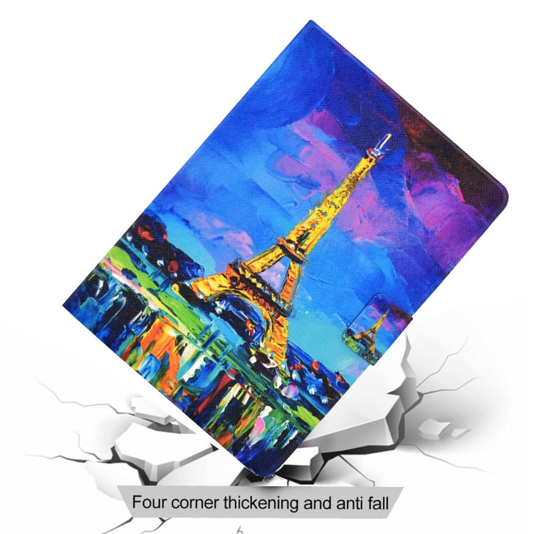 For Samsung Galaxy Tab A9+ Electric Pressed Colored Drawing Leather Tablet Case with Sleep / Wake-up Function(Eiffel Tower) - Galaxy Tab A9+ by buy2fix | Online Shopping UK | buy2fix