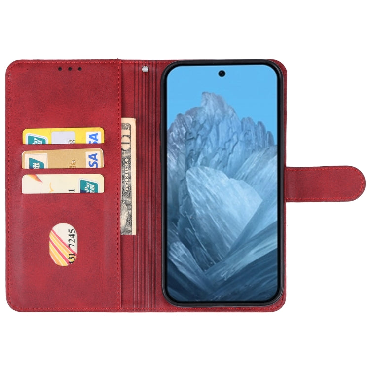 For Google Pixel 9 Leather Phone Case(Red) - Google Cases by buy2fix | Online Shopping UK | buy2fix