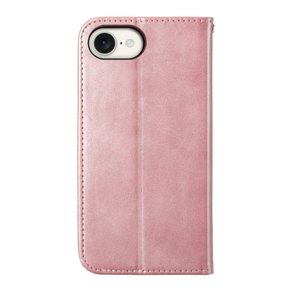 For iPhone SE 2024 Cubic Grid Calf Texture Magnetic Leather Phone Case(Rose Gold) - More iPhone Cases by buy2fix | Online Shopping UK | buy2fix