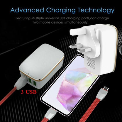 LDNIO A3304 17W 3 USB Interfaces Travel Charger Mobile Phone Charger, AU Plug - USB Charger by LDNIO | Online Shopping UK | buy2fix