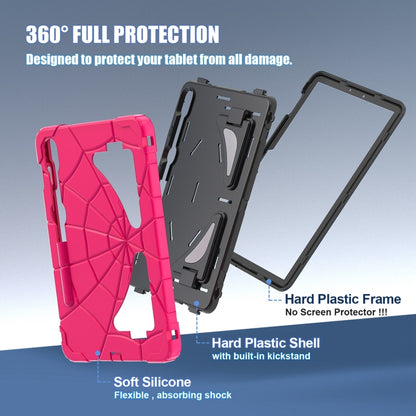 For Samsung Galaxy S9 FE / S8 / S7 Spider Silicone Hybrid PC Shockproof Tablet Case(Strawberry Black) - Galaxy Tab S9 FE by buy2fix | Online Shopping UK | buy2fix