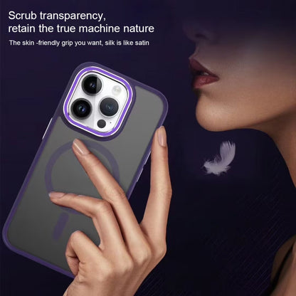 For iPhone 11 Two-color Frosted MagSafe Magnetic Phone Case(Purple) - iPhone 11 Cases by buy2fix | Online Shopping UK | buy2fix