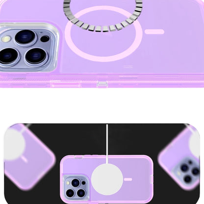 For iPhone 12 Shockproof MagSafe Magnetic Phone Case(Transparent Purple) - iPhone 12 / 12 Pro Cases by buy2fix | Online Shopping UK | buy2fix