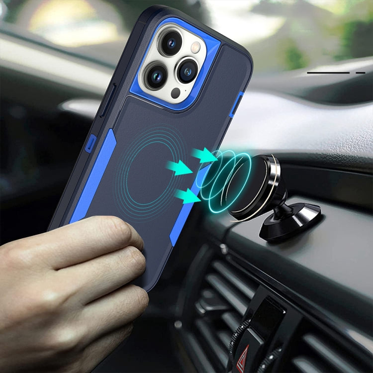 For iPhone 16 Plus 2 in 1 Magnetic PC + TPU Phone Case(Blue+Blue Green) - iPhone 16 Plus Cases by buy2fix | Online Shopping UK | buy2fix