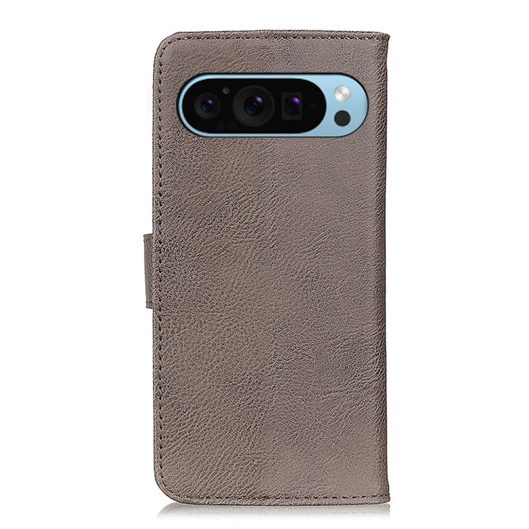 For Google Pixel 9 KHAZNEH Cowhide Texture Horizontal Flip Leather Phone Case(Khaki) - Google Cases by buy2fix | Online Shopping UK | buy2fix