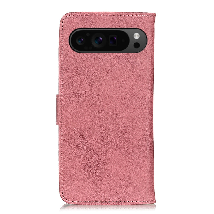 For Google Pixel 9 Pro KHAZNEH Cowhide Texture Horizontal Flip Leather Phone Case(Pink) - Google Cases by buy2fix | Online Shopping UK | buy2fix