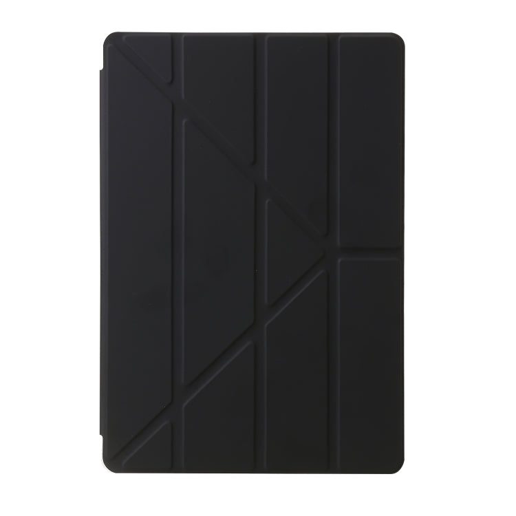 For Samsung Galaxy Tab S9+ Clear Acrylic Deformation Leather Tablet Case(Black) - Galaxy Tab S9+ Cases by buy2fix | Online Shopping UK | buy2fix