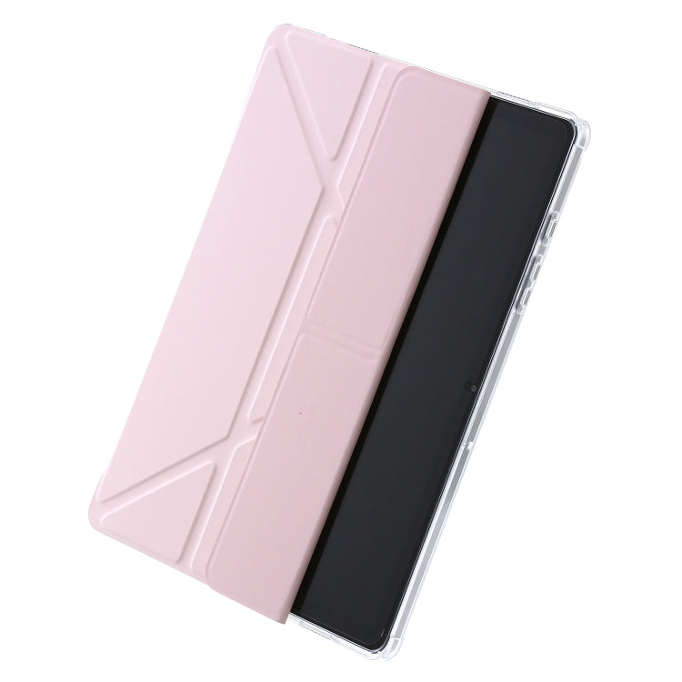 For Samsung Galaxy Tab A9 Clear Acrylic Deformation Leather Tablet Case(Pink) - Galaxy Tab A9 by buy2fix | Online Shopping UK | buy2fix