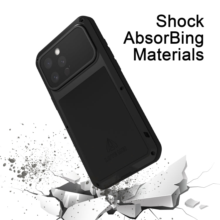 For iPhone 16 Pro LOVE MEI Metal Shockproof Life Waterproof Dustproof Phone Case(Army Green) - iPhone 16 Pro Cases by LOVE MEI | Online Shopping UK | buy2fix