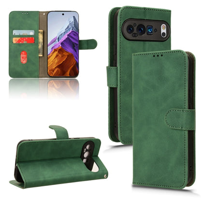 For Google Pixel 9 Pro Skin Feel Magnetic Flip Leather Phone Case(Green) - Google Cases by buy2fix | Online Shopping UK | buy2fix