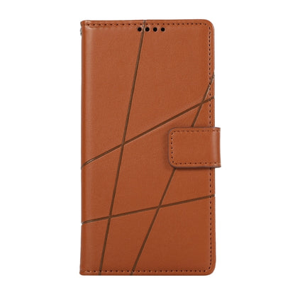 For iPhone SE 2024 PU Genuine Leather Texture Embossed Line Phone Case(Brown) - More iPhone Cases by buy2fix | Online Shopping UK | buy2fix