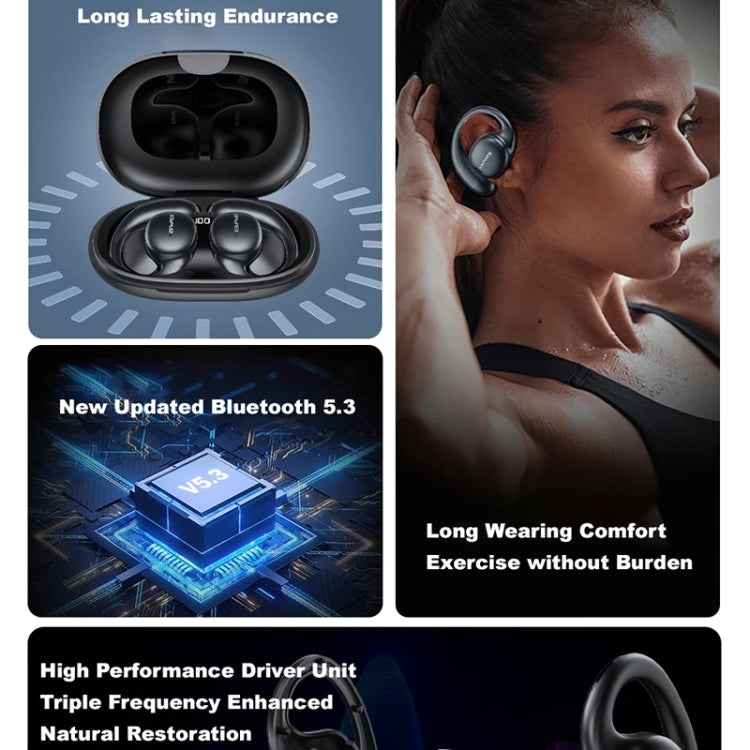 awei T80 Air Conduction Sport TWS Bluetooth Earbuds(Black) - TWS Earphone by awei | Online Shopping UK | buy2fix