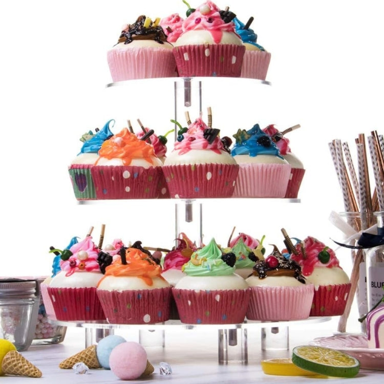 YX062 3 Tier Acrylic Circular Cupcake Stand - Storage Boxes by buy2fix | Online Shopping UK | buy2fix