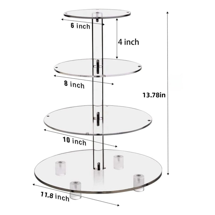 YX064 4 Tier Acrylic Circular Cupcake Stand - Storage Boxes by buy2fix | Online Shopping UK | buy2fix