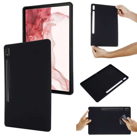 For Samsung Galaxy Tab S9 FE+ Pure Color Liquid Silicone Shockproof Tablet Case(Black) - Galaxy Tab S9 FE+ by buy2fix | Online Shopping UK | buy2fix