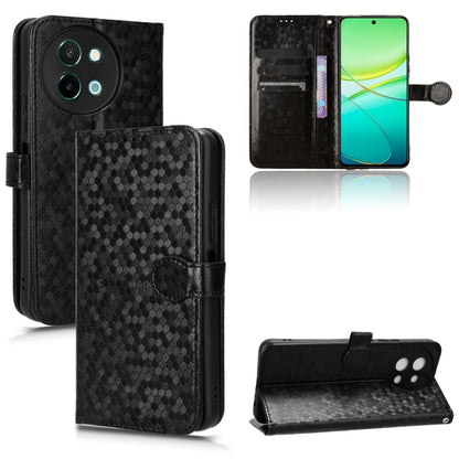 For vivo Y38 5G / Y200i Honeycomb Dot Texture Leather Phone Case(Black) - vivo Cases by buy2fix | Online Shopping UK | buy2fix