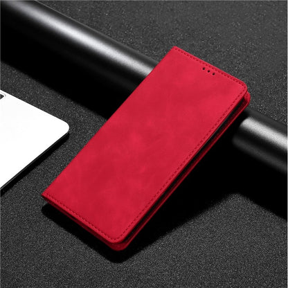 For Motorola Moto G Play 4G 2024 Skin Feel Magnetic Leather Phone Case(Red) - Motorola Cases by buy2fix | Online Shopping UK | buy2fix