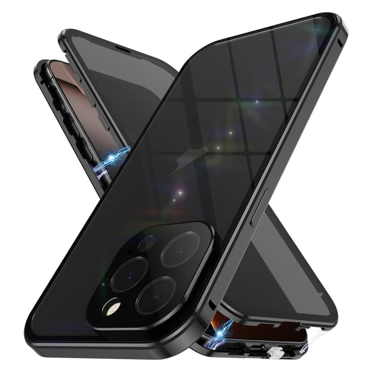 For iPhone 16 Pro Max Anti-peeping Magnetic Double-sided Tempered Glass Phone Case(Black) - iPhone 16 Pro Max Cases by buy2fix | Online Shopping UK | buy2fix