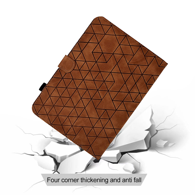 For iPad Pro 11 2024 Rhombus TPU Smart Leather Tablet Case(Brown) - iPad Pro 11 2024 Cases by buy2fix | Online Shopping UK | buy2fix