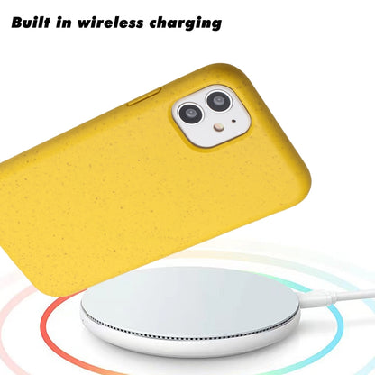 For iPhone 12 Wheat MagSafe Magnetic Straw Material + TPU Phone Case(Yellow) - iPhone 12 / 12 Pro Cases by buy2fix | Online Shopping UK | buy2fix