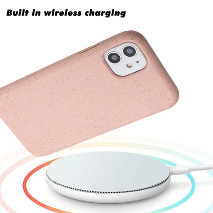 For iPhone 11 Wheat MagSafe Magnetic Straw Material + TPU Phone Case(Pink) - iPhone 11 Cases by buy2fix | Online Shopping UK | buy2fix