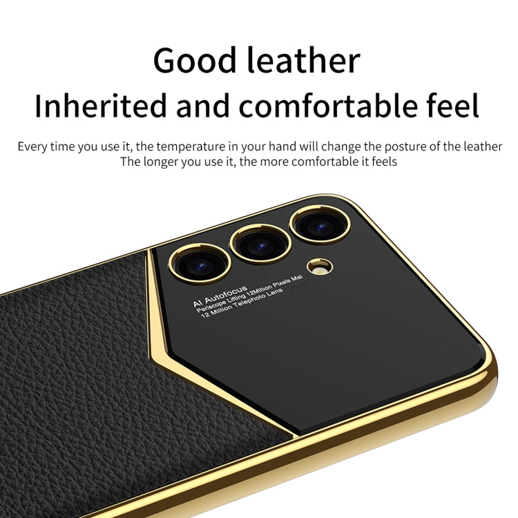 For Samsung Galaxy S24+ 5G GKK Plating Soft TPU + Leather Full Coverage Phone Case without Pen(Black) - Galaxy S24+ 5G Cases by GKK | Online Shopping UK | buy2fix