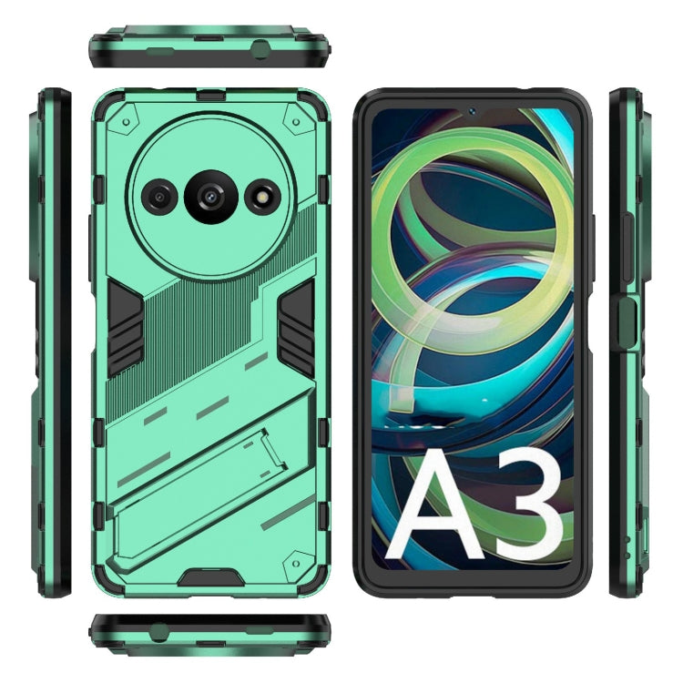 For Xiaomi Redmi A3 4G Global Punk Armor 2 in 1 PC + TPU Phone Case with Holder(Green) - Xiaomi Cases by buy2fix | Online Shopping UK | buy2fix