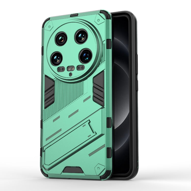 For Xiaomi 14 Ultra 5G Punk Armor 2 in 1 PC + TPU Phone Case with Holder(Green) - 14 Ultra Cases by buy2fix | Online Shopping UK | buy2fix