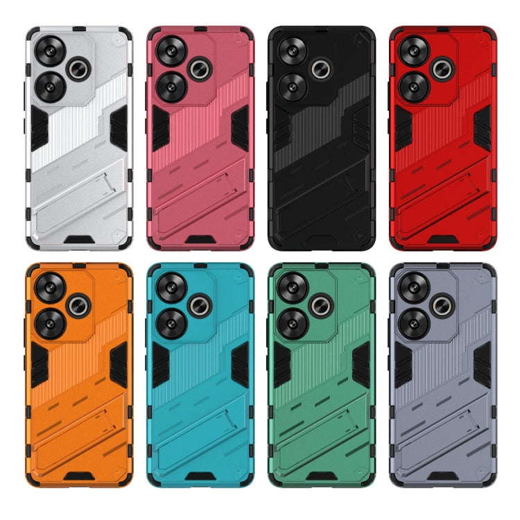 For Xiaomi Redmi Turbo 3 5G Punk Armor 2 in 1 PC + TPU Phone Case with Holder(Red) - Xiaomi Cases by buy2fix | Online Shopping UK | buy2fix