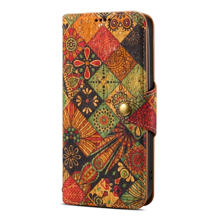 For Samsung Galaxy S23+ Denior Flower Language Series Cork Fabric Oil Edge Leather Phone Case(Autumn) - Galaxy S23+ 5G Cases by Denior | Online Shopping UK | buy2fix