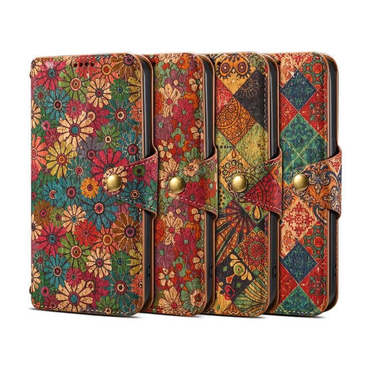 For Samsung Galaxy S24+ 5G Denior Flower Language Series Cork Fabric Oil Edge Leather Phone Case(Autumn) - Galaxy S24+ 5G Cases by Denior | Online Shopping UK | buy2fix