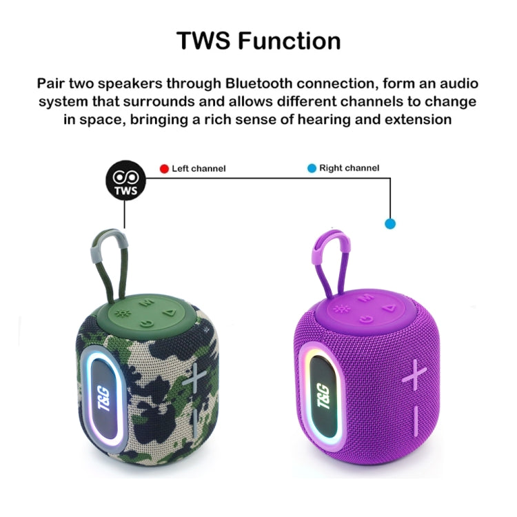 T&G TG664 LED Portable Subwoofer Wireless Bluetooth Speaker(Camouflage) - Desktop Speaker by T&G | Online Shopping UK | buy2fix