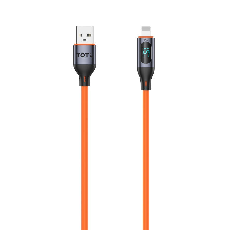 TOTU CB-7-L 15W USB to 8 Pin Digital Display Fast Charging Silicone Cable, Length: 1m(Orange) - Normal Style Cable by TOTUDESIGN | Online Shopping UK | buy2fix