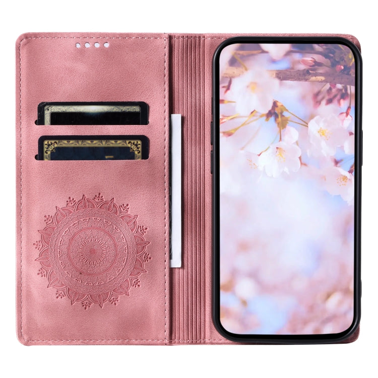 For Xiaomi Redmi 12 4G/5G / Note 12R Totem Embossed Magnetic Leather Phone Case(Rose Gold) - Xiaomi Cases by buy2fix | Online Shopping UK | buy2fix