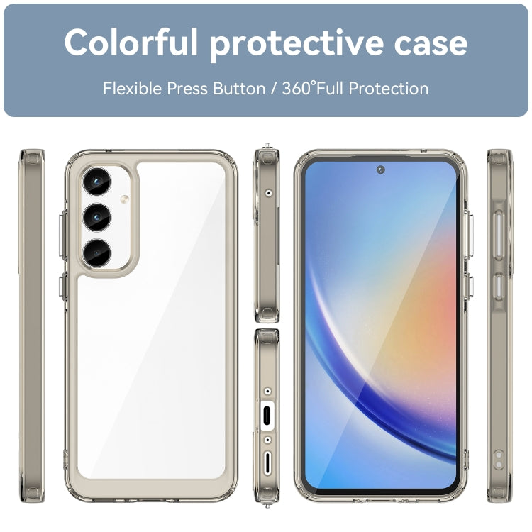 For Samsung Galaxy A35 Colorful Series Acrylic Hybrid TPU Phone Case(Transparent Grey) - Galaxy Phone Cases by buy2fix | Online Shopping UK | buy2fix