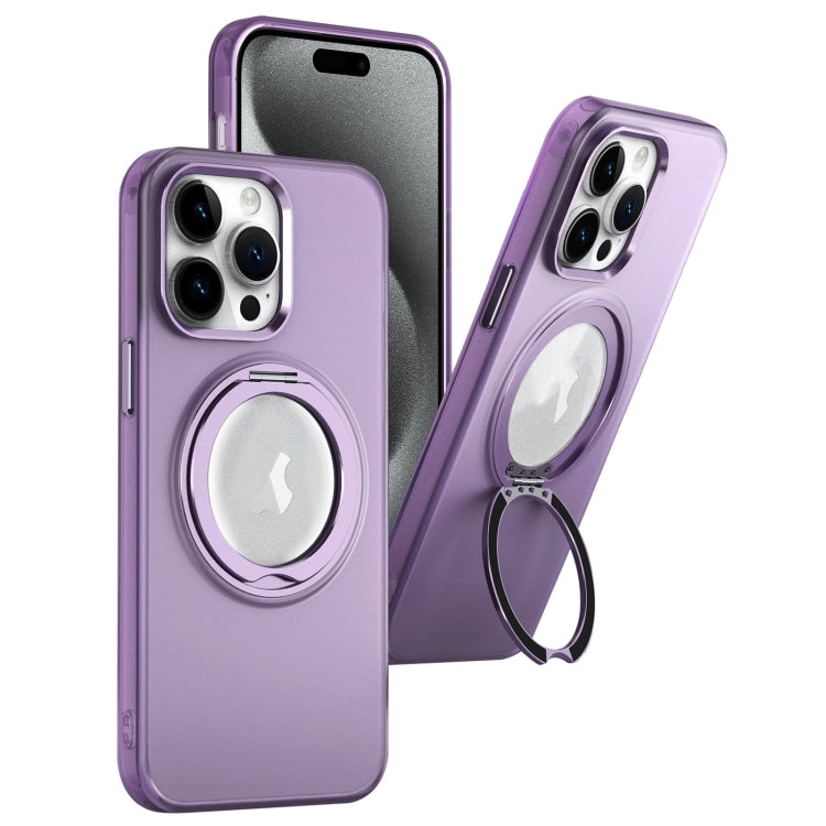 For iPhone 15 Pro Max MagSafe 360 Rotate Ring Holder PC Phone Case(Purple) - iPhone 15 Pro Max Cases by buy2fix | Online Shopping UK | buy2fix