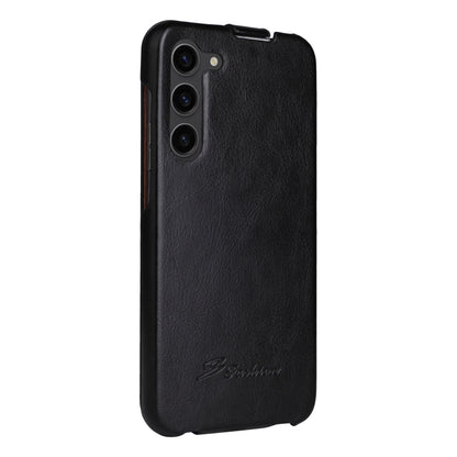 For Samsung Galaxy S24+ 5G Fierre Shann 64 Texture Vertical Flip PU Leather Phone Case(Black) - Galaxy S24+ 5G Cases by FIERRE SHANN | Online Shopping UK | buy2fix