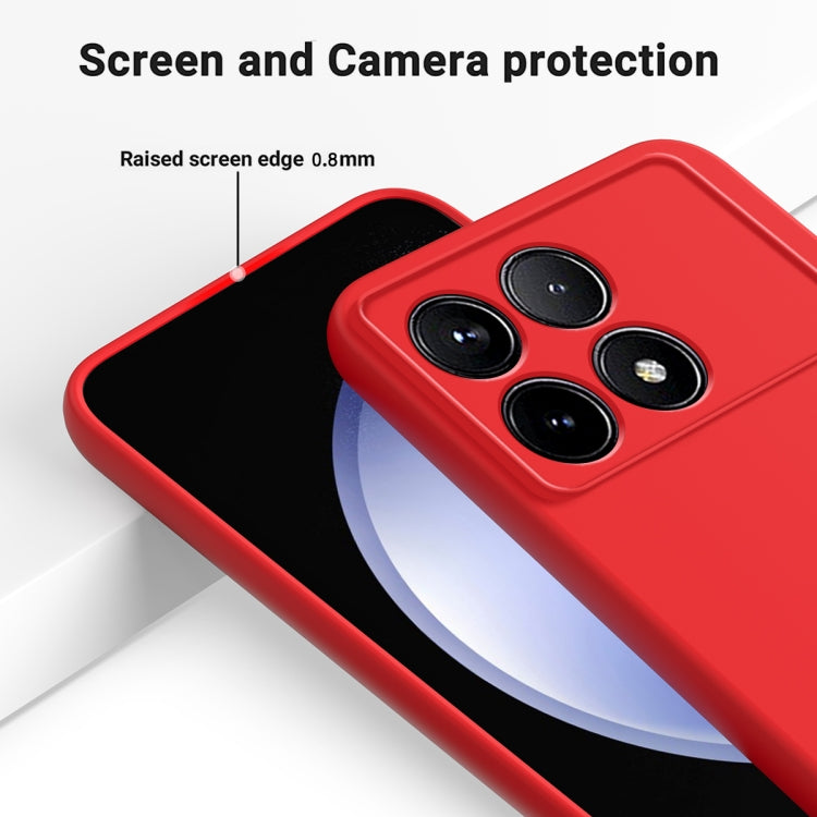 For Xiaomi Poco F6 Pro Solid Color Liquid Silicone Dropproof Full Coverage Phone Case(Red) - Xiaomi Cases by buy2fix | Online Shopping UK | buy2fix