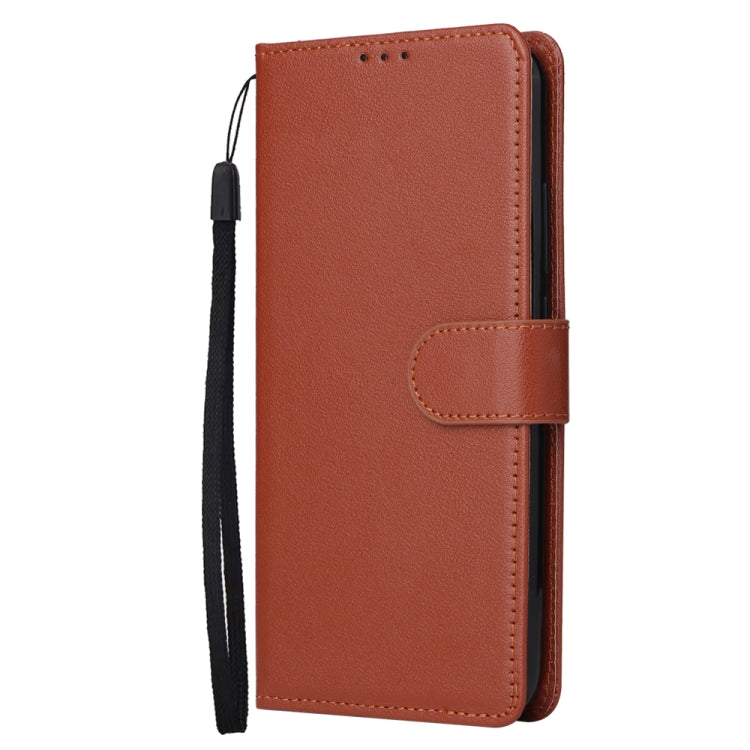 For Xiaomi Redmi Note 13 5G Multifunctional Horizontal Flip Leather Phone Case with Three Card Slot(Brown) - Note 13 Cases by buy2fix | Online Shopping UK | buy2fix