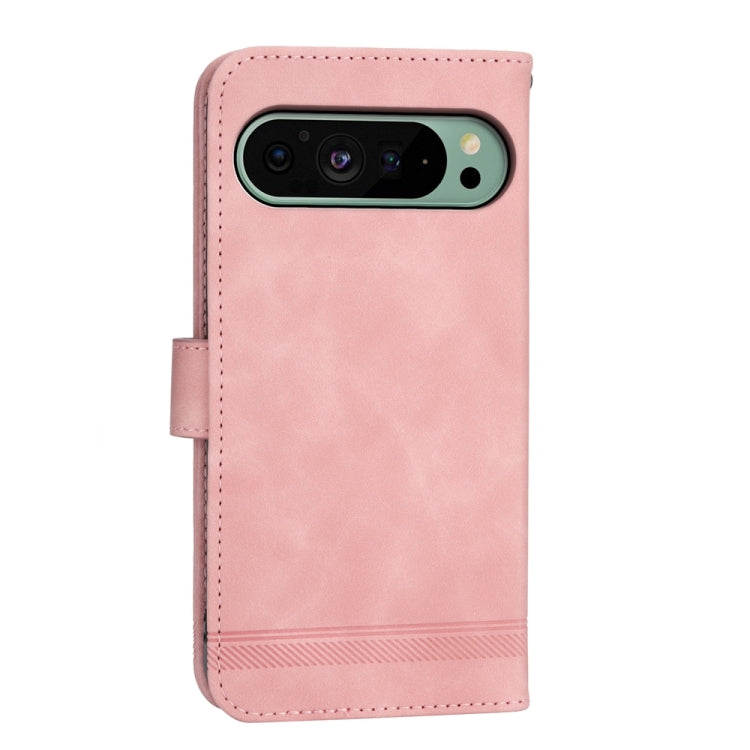 For Google Pixel 9 Dierfeng Dream Line TPU + PU Leather Phone Case(Pink) - Google Cases by buy2fix | Online Shopping UK | buy2fix