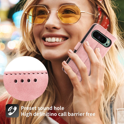 For Google Pixel 9 Dierfeng Dream Line TPU + PU Leather Phone Case(Pink) - Google Cases by buy2fix | Online Shopping UK | buy2fix