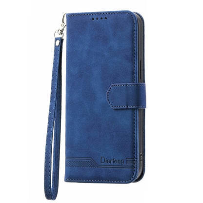 For Google Pixel 9 Pro Dierfeng Dream Line TPU + PU Leather Phone Case(Blue) - Google Cases by buy2fix | Online Shopping UK | buy2fix