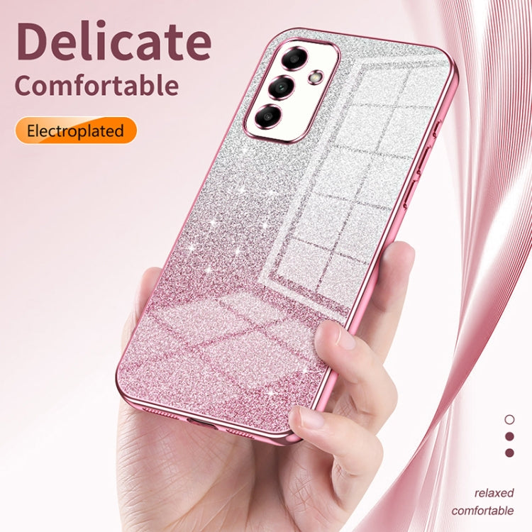 For Samsung Galaxy S23+ 5G Gradient Glitter Powder Electroplated Phone Case(Transparent) - Galaxy S23+ 5G Cases by buy2fix | Online Shopping UK | buy2fix