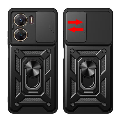 For vivo V29e 5G Global Sliding Camera Cover Design TPU+PC Phone Case(Black) - vivo Cases by buy2fix | Online Shopping UK | buy2fix