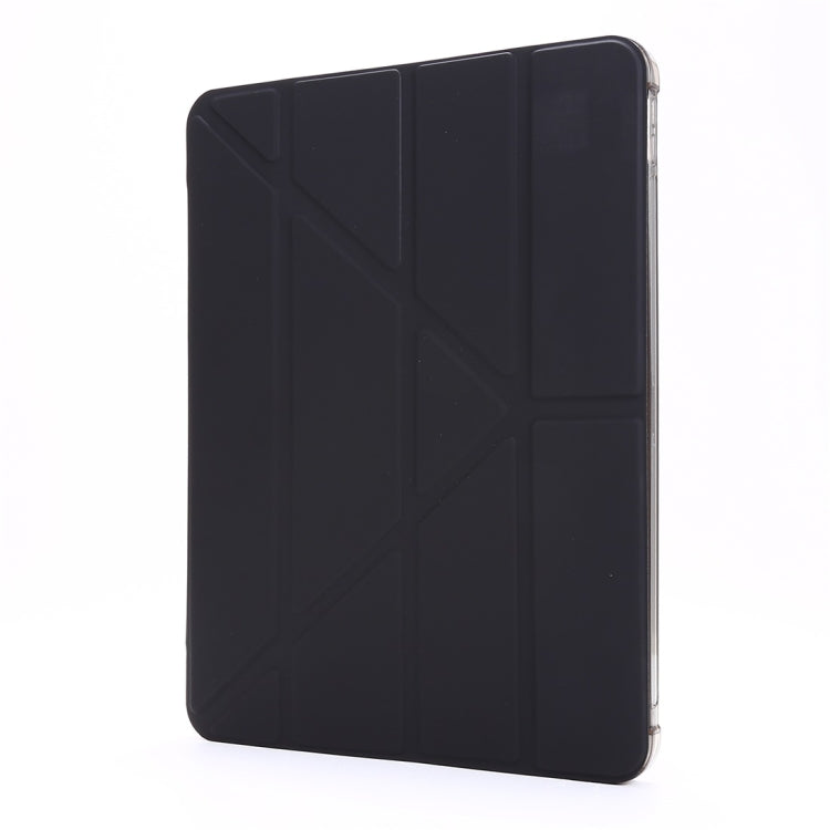 For iPad Air 13 2024 / Pro 12.9 2022 / 2021 Multi-folding TPU Leather Tablet Case with Holder & Pen Slot(Black) - iPad Pro 12.9 (2018) Cases by buy2fix | Online Shopping UK | buy2fix